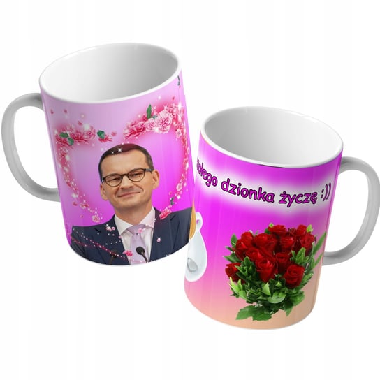 Kubek ceramiczny wzór POLITYCY 06 do pracy korpo+gratis 330 ml, StyleCouture biały StyleCouture