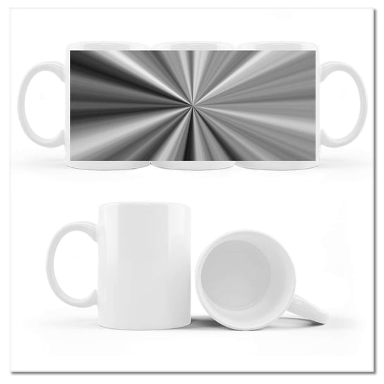 Kubek ceramiczny, Xetmix Szara abstrakcja, 330 ml, ZeSmakiem, biały ZeSmakiem