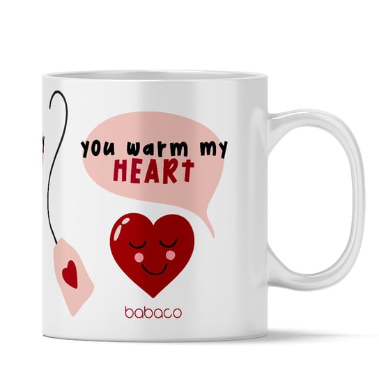 Kubek ceramiczny You warm my heart 001 Babaco, 330 ml, Babaco, biały ERT