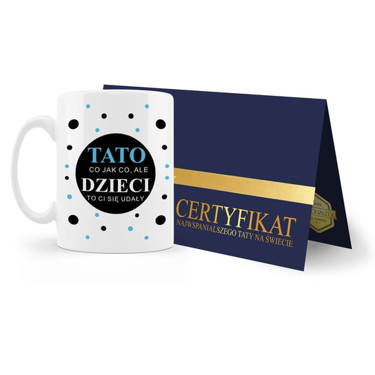 Kubek ceramiczny z certyfikatem najwspanialszego Taty,  Prezent na Dzień Ojca  64194, 330 ml Forum Design Cards