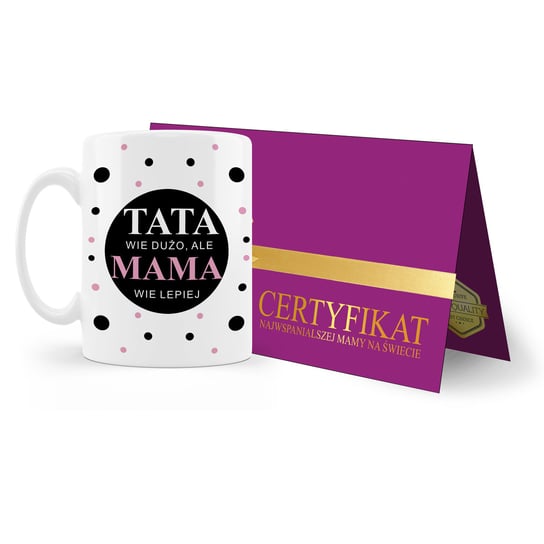 Kubek ceramiczny z certyfikatem najwspanialszej Mamy, Prezent na Dzień Matki  64195, 330 ml Forum Design Cards