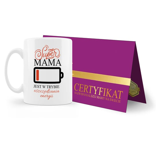 Kubek ceramiczny z certyfikatem najwspanialszej Mamy, Prezent na Dzień Matki  64200, 420 ml Forum Design Cards
