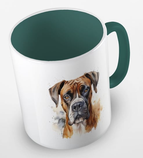 Kubek ceramiczny z grafiką psa rasy bokser, różne kolory, pojemność 330 ml Inna marka