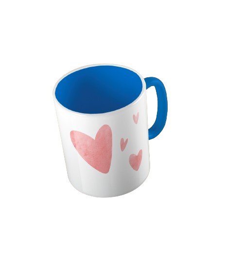 Kubek ceramiczny z grafiką rysowanych serduszek hearts, walentynki, prezent, 330 ml, Fotobloki&Decor, niebieski Inna marka