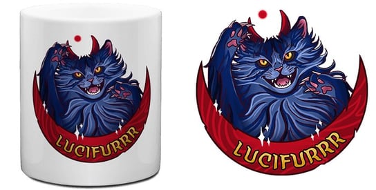 Kubek ceramiczny z kotem LUCIFURRR Inna marka