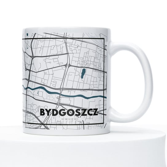 Kubek ceramiczny z mapą Bydgoszczy - 330 ml PlakatoweLove PlakatoweLove