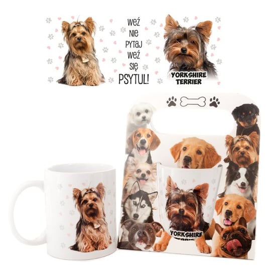 Kubek ceramiczny, z napisami, Yorkshire Terrier "Weź nie pytaj...", 325 ml, Giftmania Giftmania