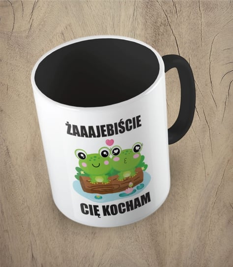Kubek ceramiczny z napisem, Żajebiście Cię Kocham, Fotobloki&Decor, Czarny Fotobloki & Decor