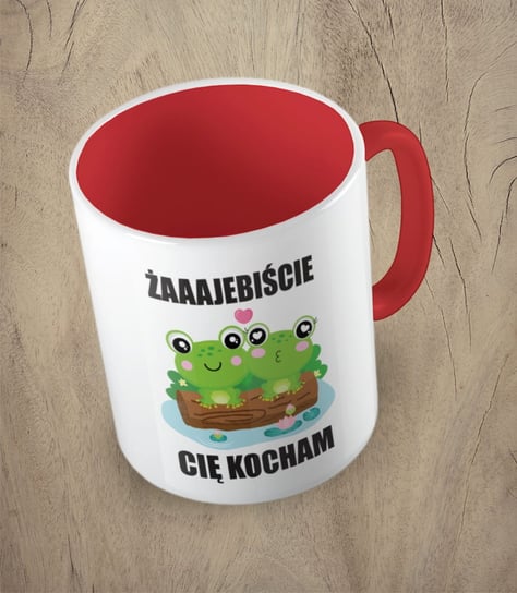 Kubek ceramiczny z napisem, Żajebiście Cię Kocham, Fotobloki&Decor, Czerwony Fotobloki & Decor