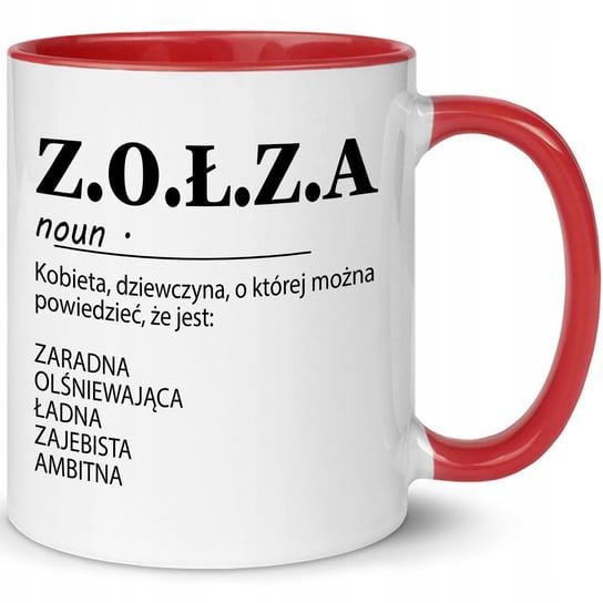 Kubek ceramiczny, Z.O.Ł.Z.A WZ, 300 ml, czerwony Inna marka