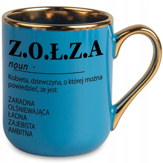 Kubek ceramiczny, Z.O.Ł.Z.A WZORY, 330 ml, niebieski Inna marka