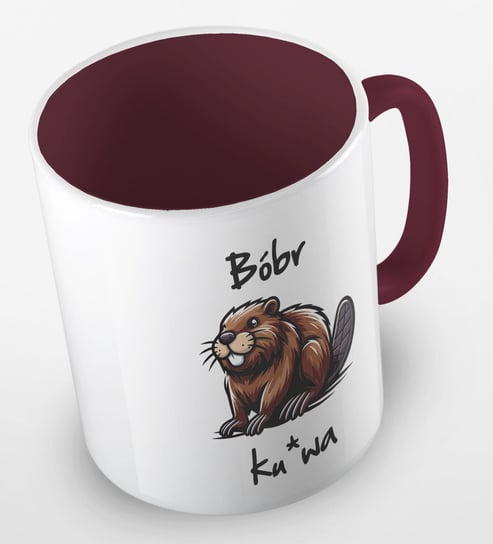 Kubek ceramiczny z zabawną grafiką bóbr ku*wa, różne kolory, 330 ml, Fotobloki&Decor Inna marka