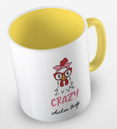 Kubek ceramiczny z zabawną grafiką chicken lady, różne kolory, 330 ml, Fotobloki&Decor Inna marka