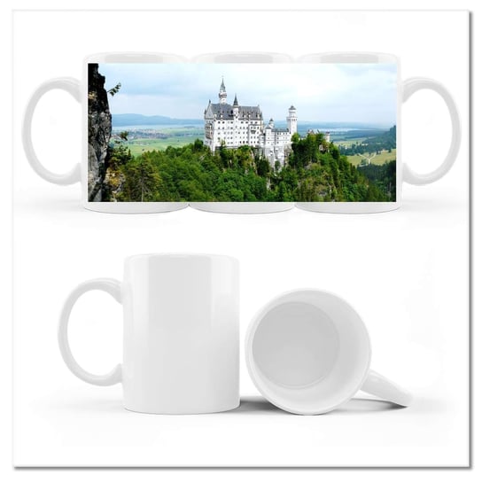 Kubek ceramiczny, Zamek Neuschwanstein, 330 ml, ZeSmakiem, biały ZeSmakiem