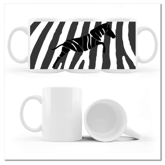 Kubek ceramiczny, Zebra, 330 ml, ZeSmakiem, biały ZeSmakiem
