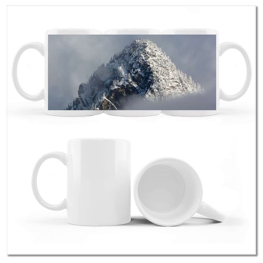 Kubek ceramiczny, Zima Góra, 330 ml, ZeSmakiem, biały ZeSmakiem
