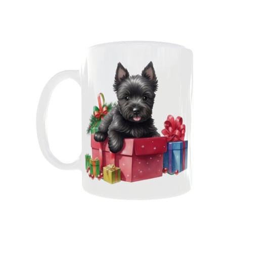 Kubek ceramiczny, zwierzęta, Boże Narodzenie, Piesek Dog V1, 300 ml Inna marka