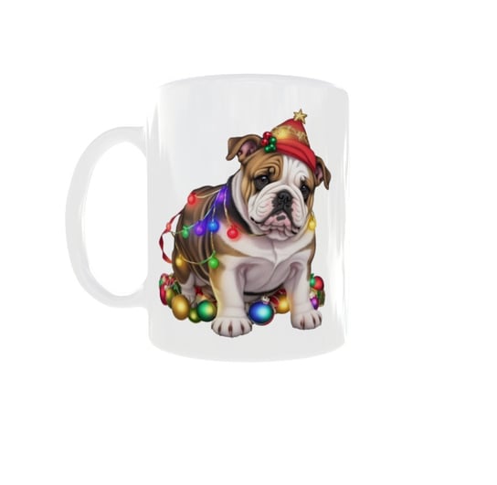 Kubek ceramiczny, zwierzęta, Boże Narodzenie, Piesek Dog V16, 300 ml Inna marka