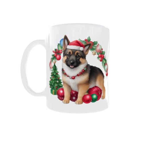 Kubek ceramiczny, zwierzęta, Boże Narodzenie, Piesek Dog V2, 300 ml Inna marka