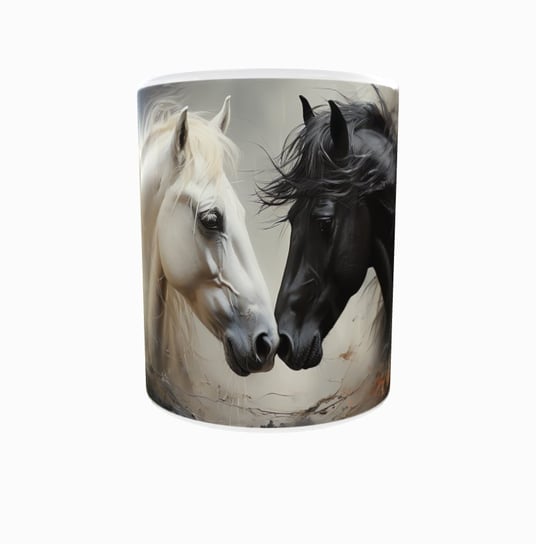 Kubek ceramiczny, zwierzęta, Koń Konie I Biały Horses, 300 ml Inna marka