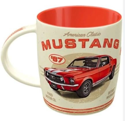 Kubek ceramiczny, zwierzęta, Mustang, 340 ml, Nostalgic-Art., czerwony Nostalgic-Art.
