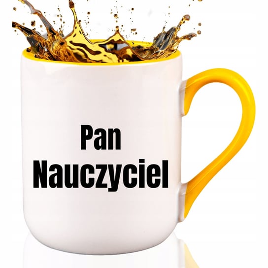 KUBEK COMBO ŻÓŁTY Na Prezent Urodziny Dla Faceta PAN NAUCZYCIEL Wzory Inna marka