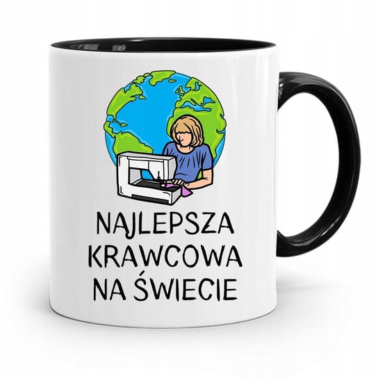 KUBEK CZARNY KRAWCOWEJ KRAWCA NAJLEPSZA NA ŚWIECIE z Nadrukiem ze Zdjęciem PoliDraw