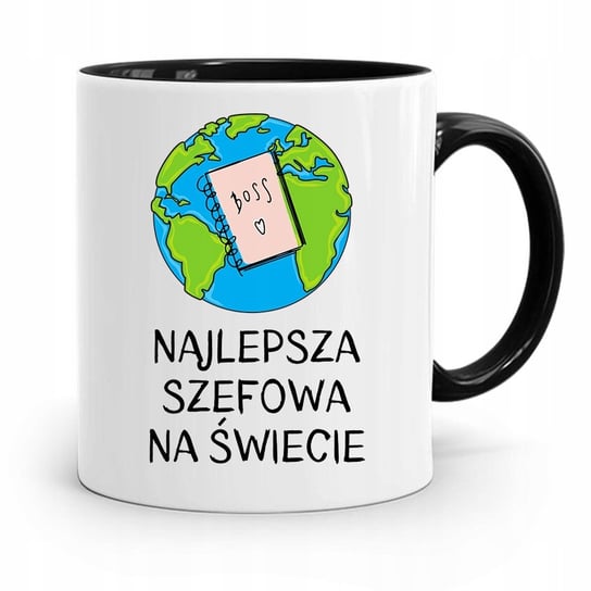 KUBEK CZARNY PREZENT NAJLEPSZE SZEFOWA NA ŚWIECIE z Nadrukiem ze Zdjęciem PoliDraw