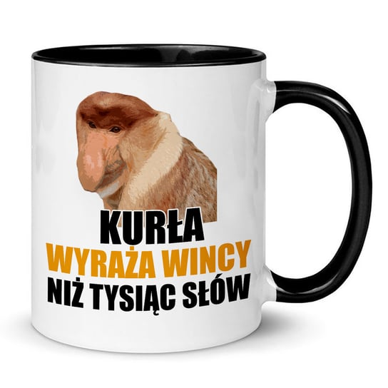 KUBEK Czarny Śmieszny Prezent POLAK Janusz WZORY StyleCouture