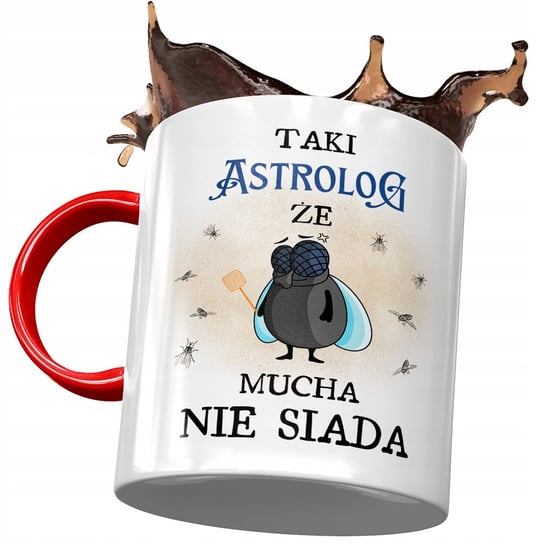 Kubek Czerwony Dla Astrologa Że Mucha Nie Siada z Nadrukiem ze Zdjęciem PoliDraw