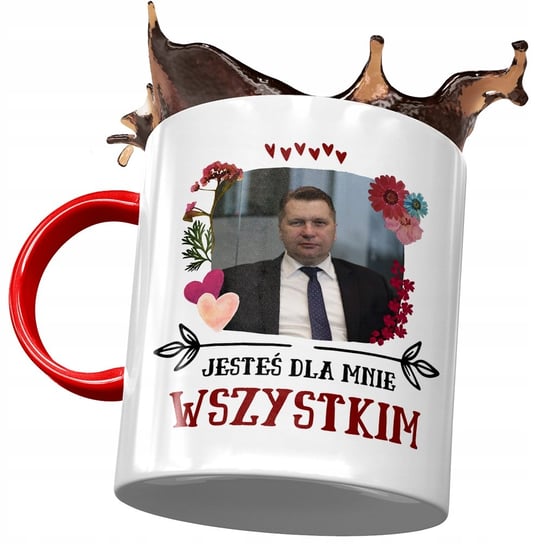 Kubek Czerwony Przemysław Czarnek PIS Prezent z Nadrukiem ze Zdjęciem PoliDraw