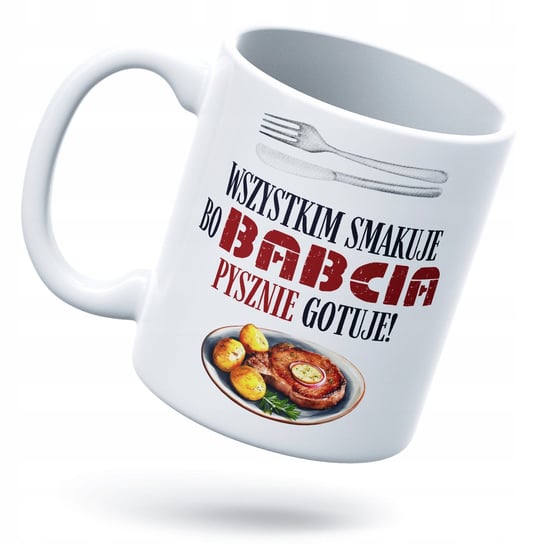 Kubek Dla Babci Prezent z Dowolnym Trwałym Nadrukiem Zdjęciem Biały Logo Inna marka