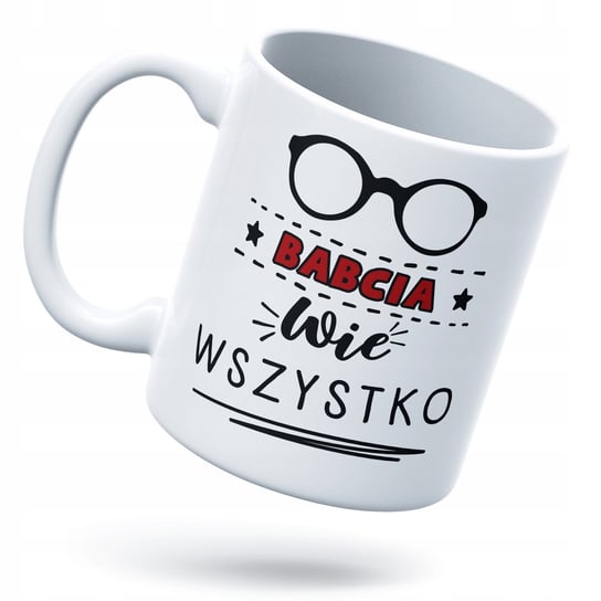 Kubek Dla Babci Prezent z Dowolnym Trwałym Nadrukiem Zdjęciem Biały Logo Inna marka