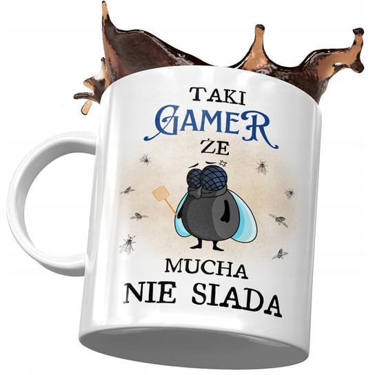 Kubek Dla Gamera Taki Gamer że Mucha nie Siada z Nadrukiem ze Zdjęciem PoliDraw