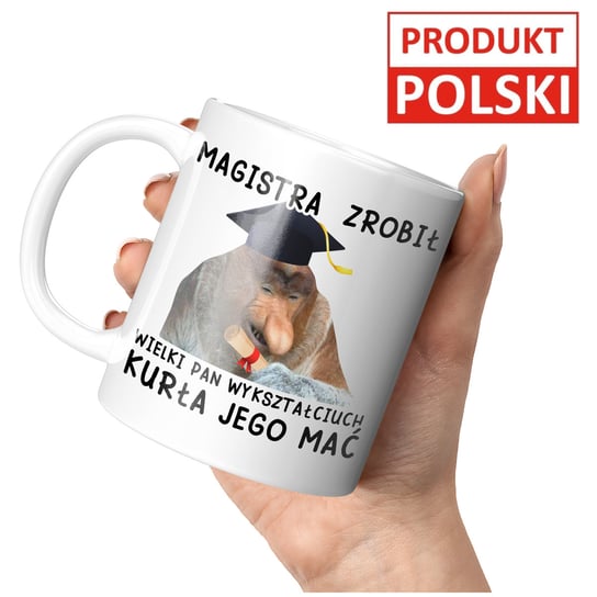KUBEK DLA MAGISTRA ŚMIESZNY Z NADRUKIEM JANUSZ NOSACZ NA PREZENT Gartees