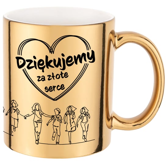 Kubek Dla Nauczyciela - Dziękujemy Za Złote Serce złoty CupCup.pl