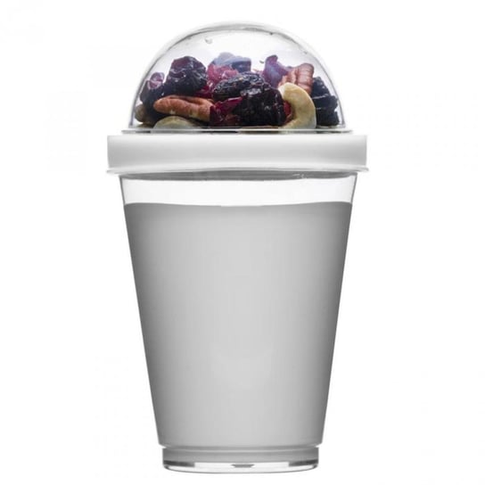 Kubek do jogurtu z pojemnikiem na musli SAGAFORM Fresh, biały, 15x8,8 cm Sagaform