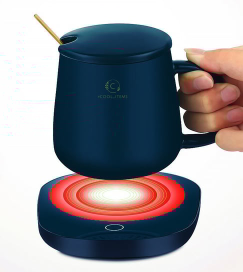 KUBEK DO KAWY HERBATY PODGRZEWACZ USB ŁYŻKA KABEL PREZENT KUBEK Zestaw #COOL_ITEMS