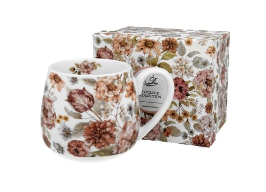 Kubek do kawy i herbaty porcelanowy, baryłka DUO PASTEL FLOWERS WHTE 430 ml DUO Gift