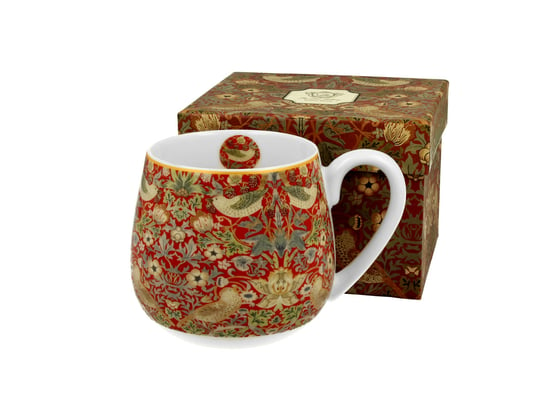 Kubek do kawy i herbaty porcelanowy, baryłka DUO Strawberry Thief Red William Morris 430 ml DUO Gift