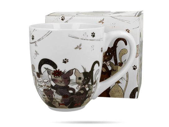 Kubek do kawy i herbaty porcelanowy DUO CATS FAMILY 1000 ml DUO Gift