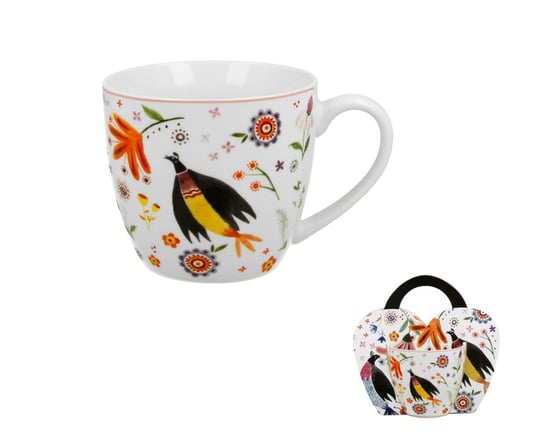 Kubek do kawy i herbaty porcelanowy DUO w koszyczku OLAF 460 ml DUO Gift