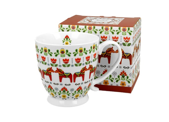 Kubek do kawy i herbaty porcelanowy na stopce DUO WZÓR SKANDYNAWSKI 480 ml DUO Gift