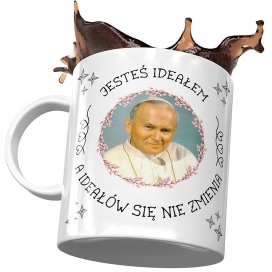 Kubek Jan Paweł II 2 Papież Papaj Mem na Prezent z Nadrukiem ze Zdjęciem PoliDraw