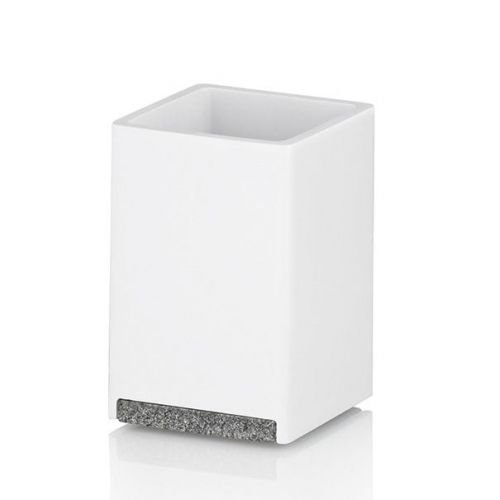 Kubek Kela Cube, Żywica Polimerowa/Kamień, 7 X 7 X 11 Cm, Biały Kela