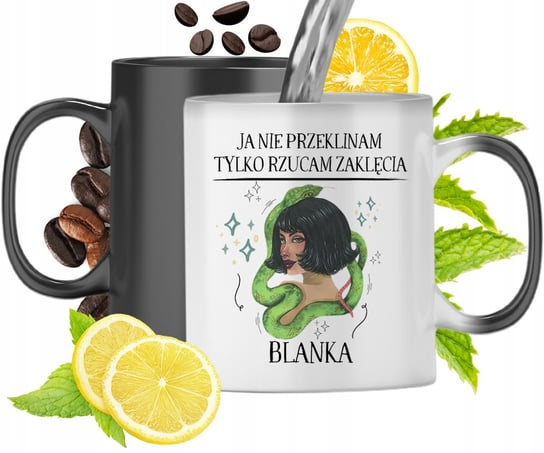 Kubek Magiczny Dla Blanki Czarny Matowy z Nadrukiem ze Zdjęciem 330ml Inna marka