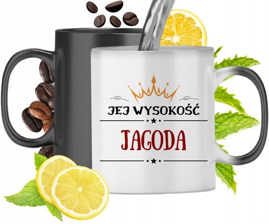 Kubek Magiczny Dla Jagody Czarny Matowy z Nadrukiem ze Zdjęciem 330ml Inna marka