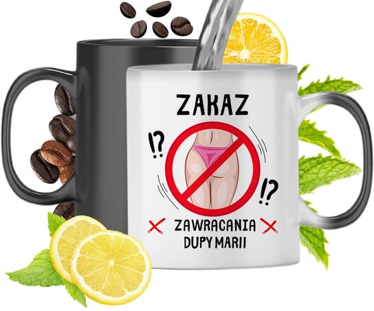 Kubek Magiczny Dla Marii Czarny Matowy z Nadrukiem ze Zdjęciem 330ml Inna marka