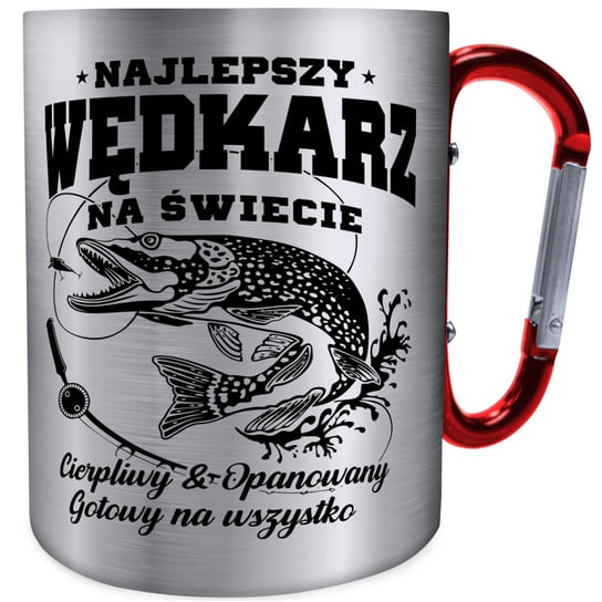 Kubek metalowy najlepszy wędkarz Wondergift srebrny Wondergift