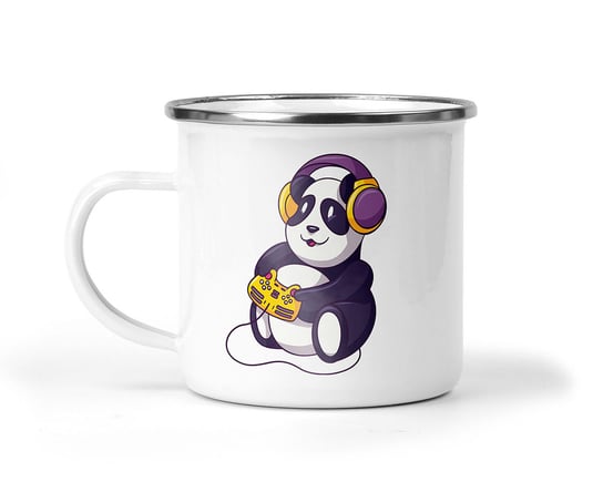 Kubek metalowy z nadrukiem Panda Gaming Kreatywny Warsztat